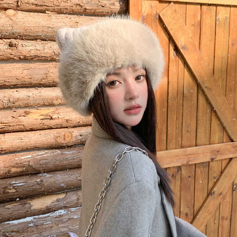 2026 Winter Plush Cat Ear Womens Fashion Winter Warm Ear Protection Pullover Hat Plush Ear Hat S260225