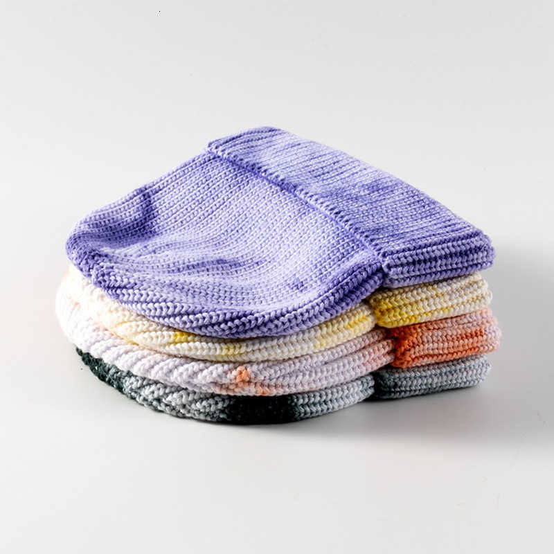 Autumn and winter hip-hop casual cold-weather hat tie-dye woolen beanie for men street style ins trendy brand knitted hat for women S260225