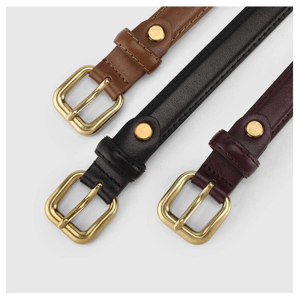 Vintage Women's Fashion Skinny Soft High Quality Leather Belt 1.8cm Ladies Girdle Retro Alloy Buckle Belts for Dress Jeans Y260225