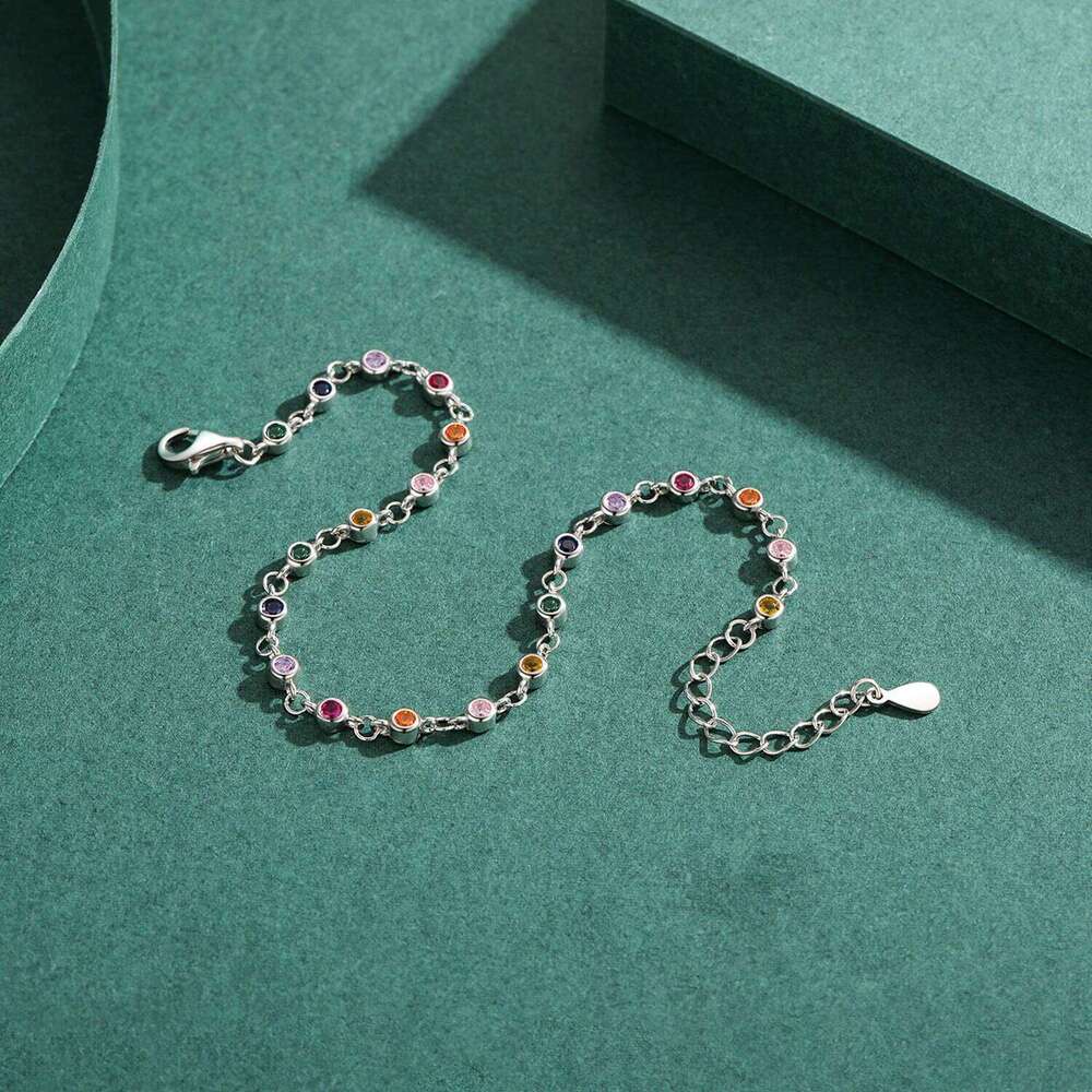 MODIAN Bohemia Style Charm Chain Bracelet For Women Real 925 Sterling Silver Rainbow Color CZ Female Fashion Jewelry Accessory Z260225
