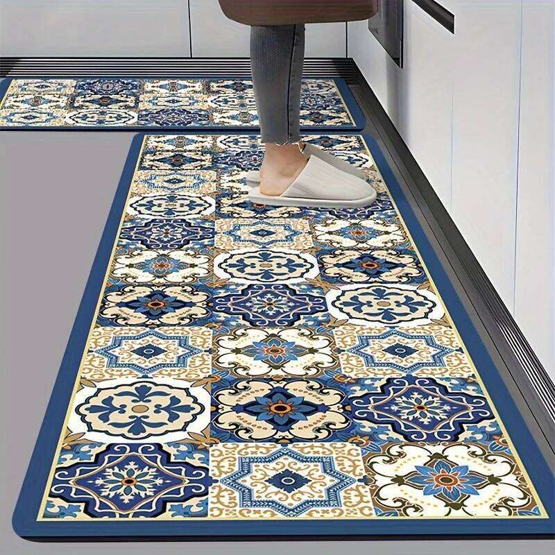 VIKAMA Kitchen Rug Waterproof, Oil-Resistant, Absorbent, Dust-Proof, Bathroom Entrance Hall Entry Door Carpet, Home Decoration W260226