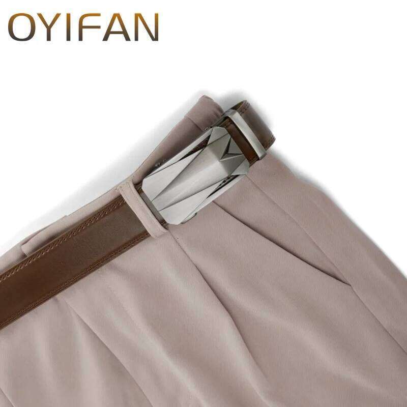 OYIFAN Genuine Cowhide Leather For Men Ratcheting Adjustable Automatic Belt, Mens Business Belt Matching jeans Y260225