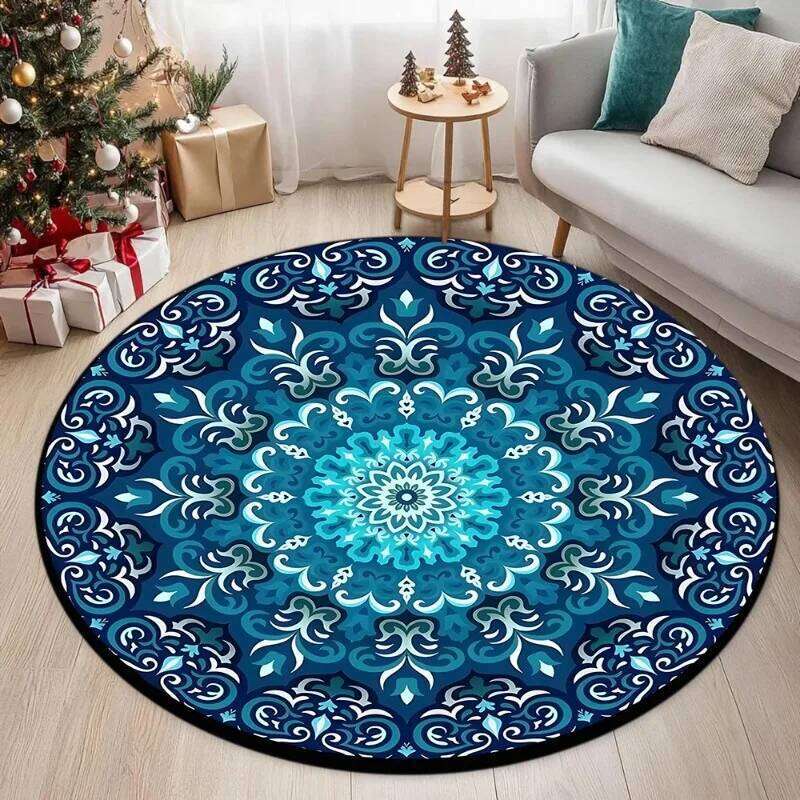 Vintage Bohemian Ethnic Style Circular Printed Carpet Carpets Living Room Washroom Floor Mat Small Rugs for Bedroom W260226