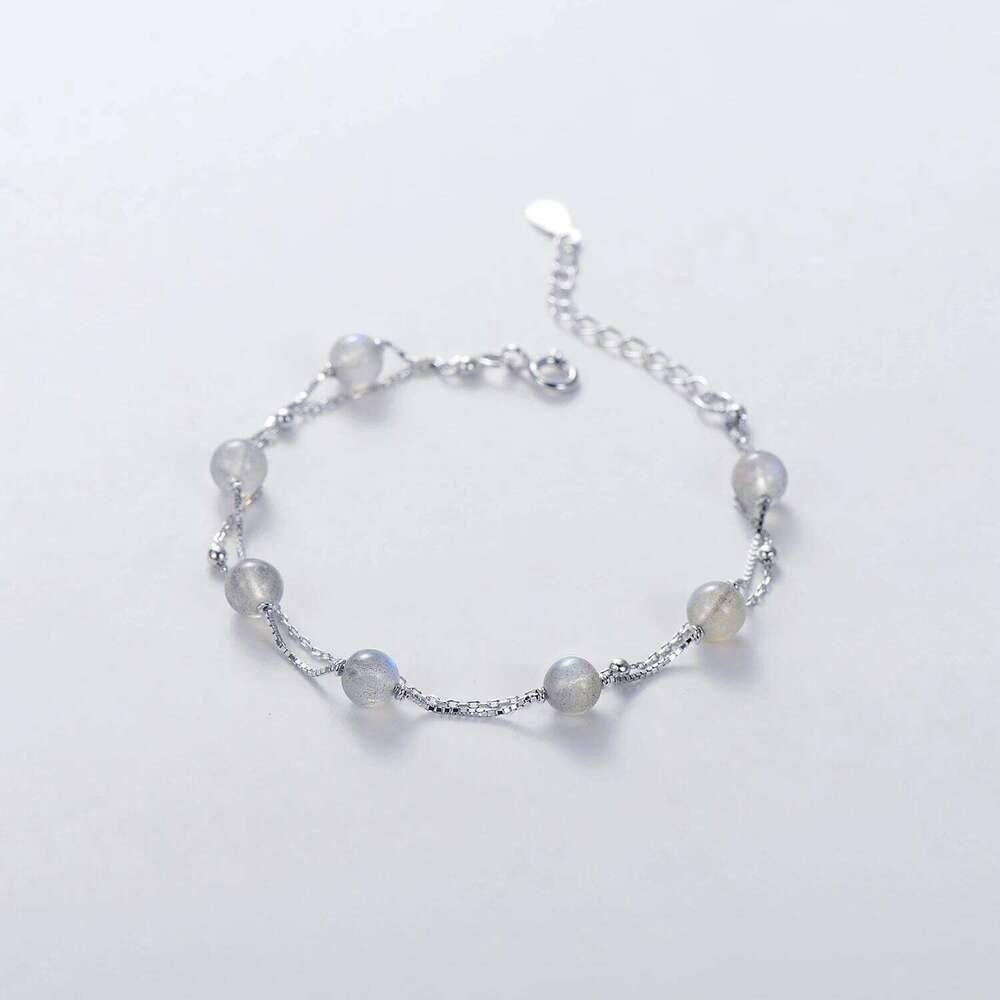 MODIAN Natural Moonlight Crystal Bracelet Genuine 925 Sterling Silver Chain Link Bangle Accessories Women Jewelry Bijoux Z260225