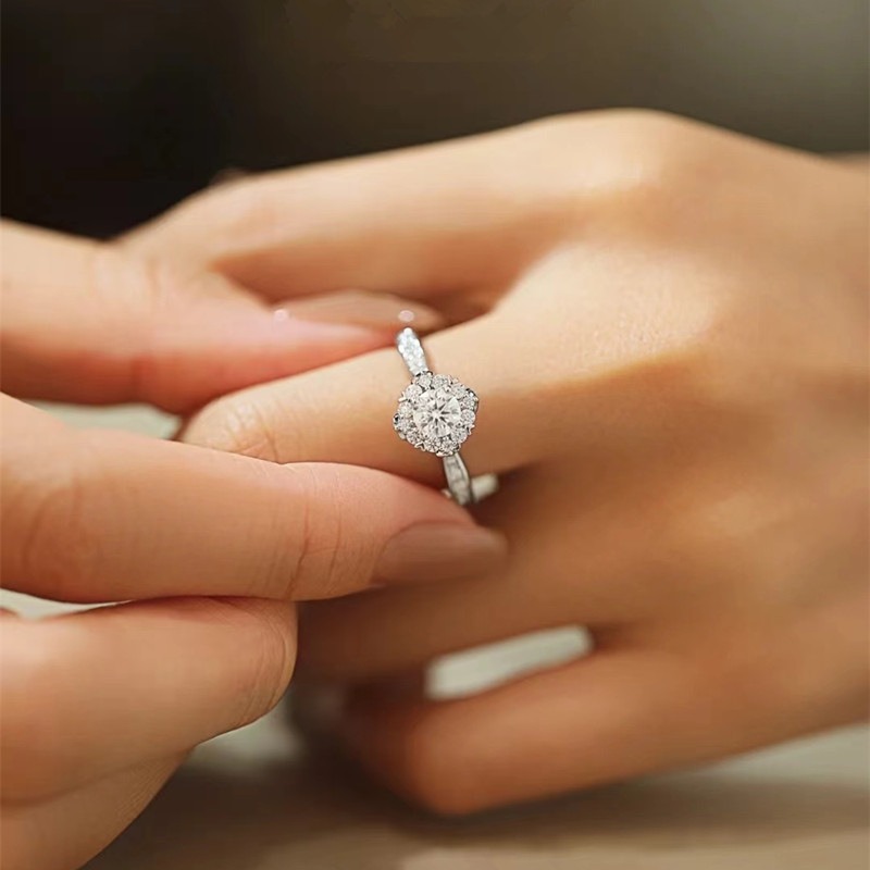 Starry Sparkling Bouquet Ring Luxury High End Statement Elegant Wedding Engagement Ring Jewelry for Her