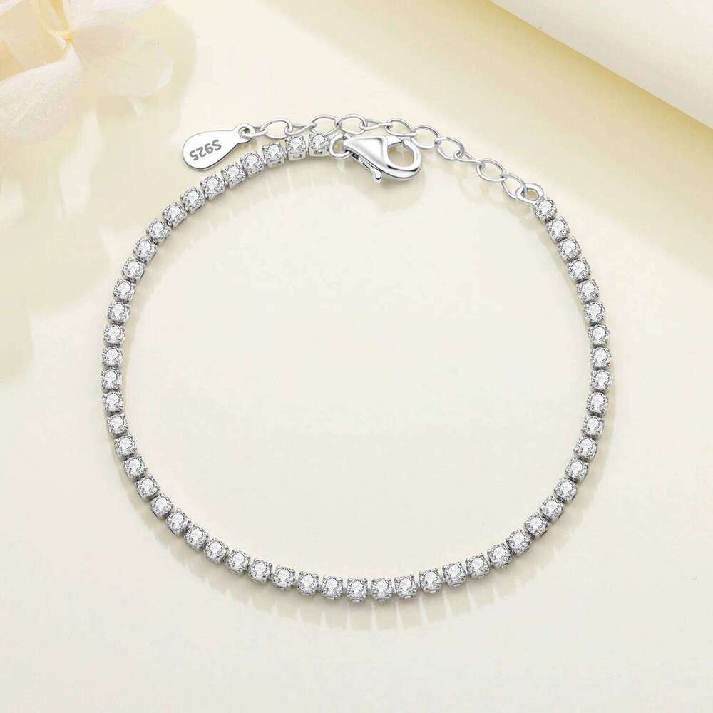Original 925 Sterling Silver Zirconia Tennis Chain Bracelet for Women Adjustable Gold Color Hot Sale Ideal Birthday Party Gift Z260225