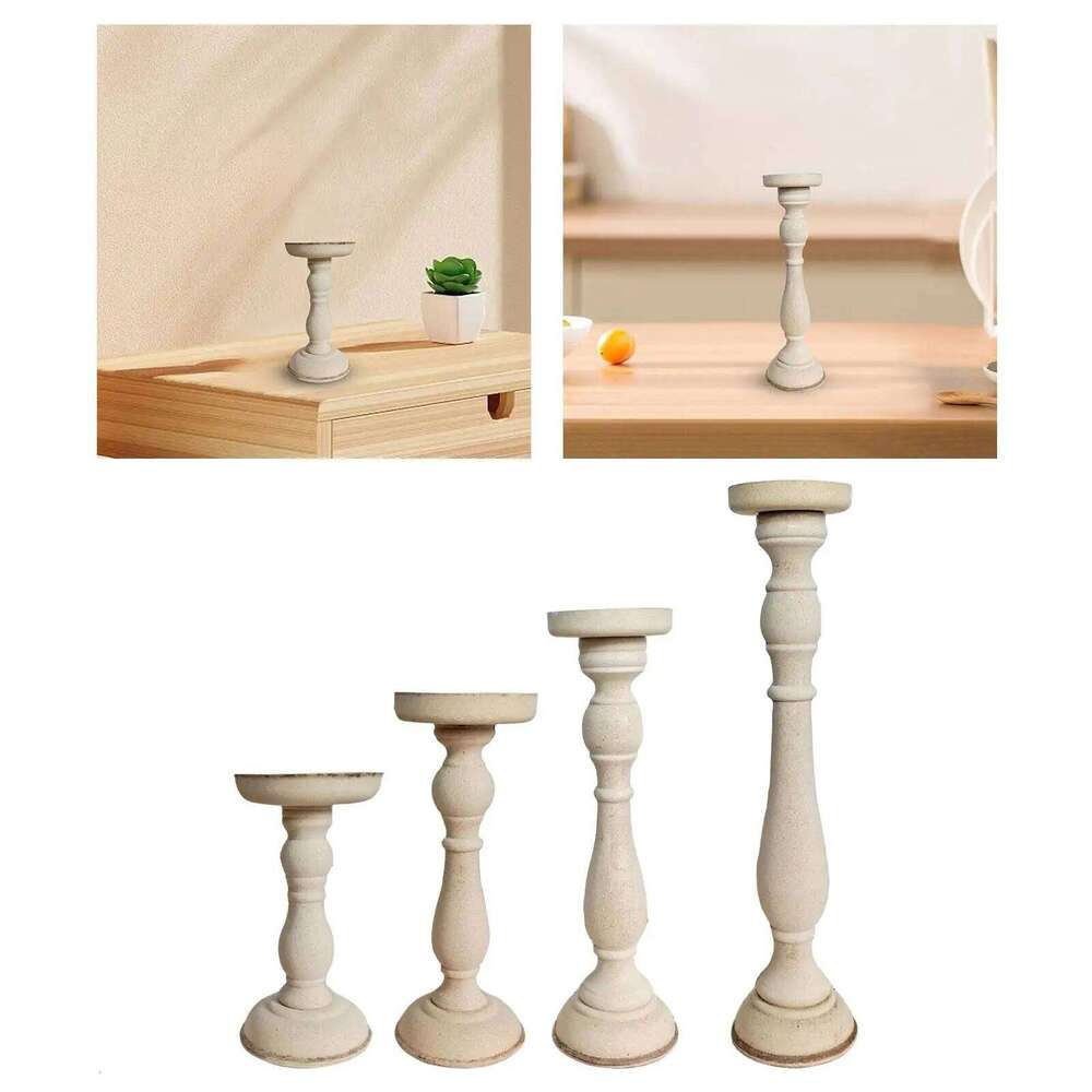 Wooden Candlestick Stand Photo Props Decoration Candelabra Centerpiece Craft Candle Holder Roman Pillar for Wedding Living Room W260226