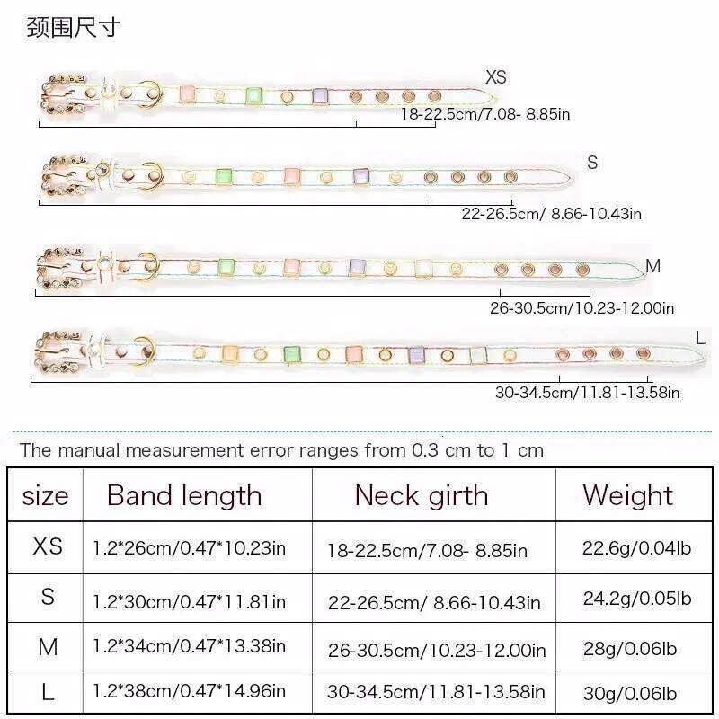 Luxury decoration collar made of PU leather, suitable for dogs and cats, dog walking collar, pet supplies