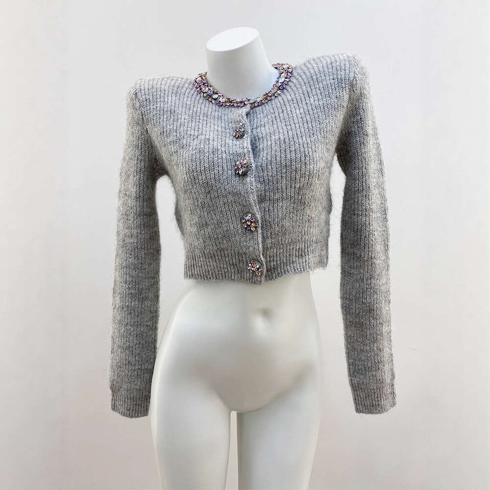 2026 autumn and winter new designer ivory white wool blend gold style exquisite commuting short women's cardigan
