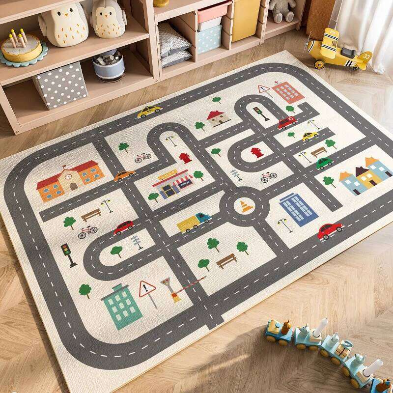 VIKAMA Cartoon Car Traffic Children's Carpet Play Baby Crawling Home Decoration Living Room And Bedroom Floor Mat W260226