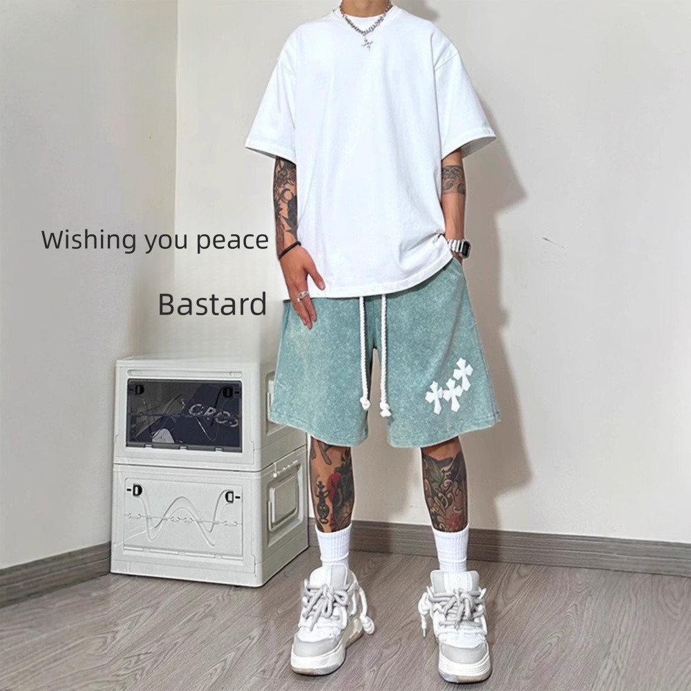 2026 New Design Water-rubbed Print Men's Shorts - Summer Lightweight Durable Sporty Worn-out Casual Basketball Shorts - Luxurious Men's Beac