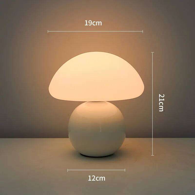 Bedroom Bedside Premium Cream Style Mushroom Table Decoration Ins Ancient Glazed Atmosphere Night Lamp Study Gift H260225