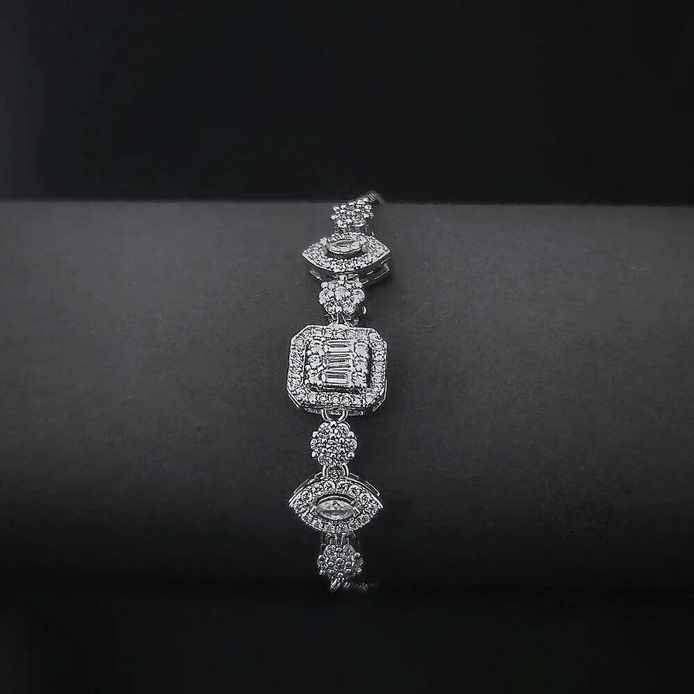 2024 New Trendy Silver Color Bracelet Bangle for Women Wedding Bride on Hand Gift Jewelry drop shipping S007 Z260225