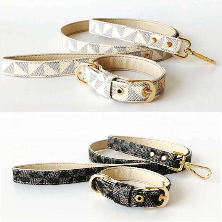 New Quality Necklace Leather Plaid Cat Fighting Dog Collar Pet Supplies