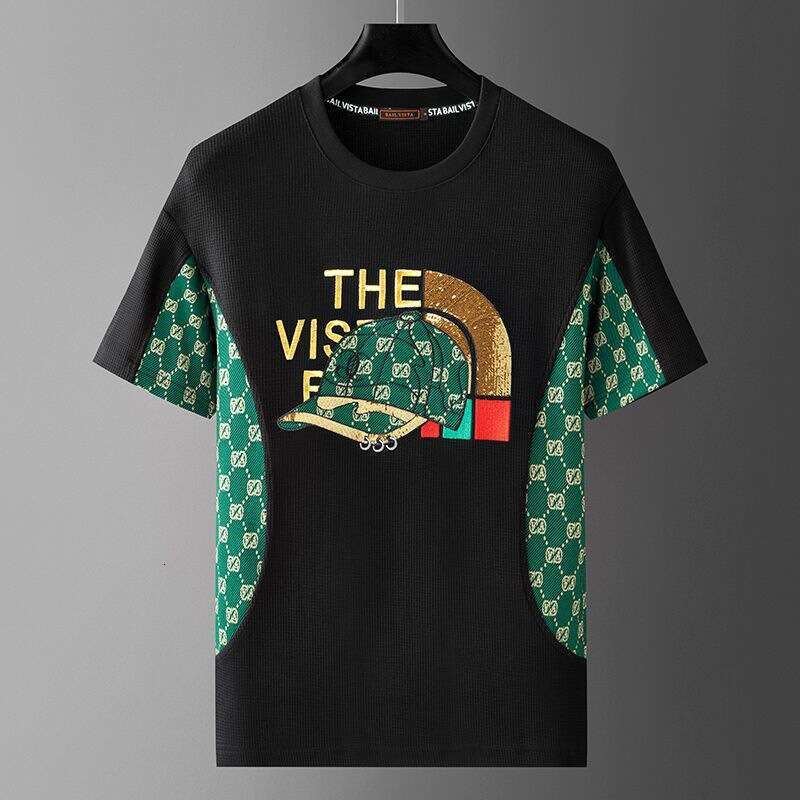 High-End Short-Sleeve T-Shirt Men, Hong Kong Style, High-End Trendy Brand, Versatile Clothing, Light Luxury Casual Half-Sleeve For Summer