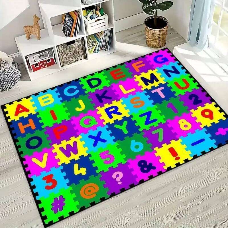 ABC Animal Alphabet Cartoon Early Educatio Kid Crawling Playroom Rug Carpet for Bedroom Living Room Sofa Doormat Decor,Non-slip W260226