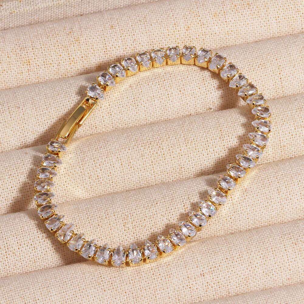 Iced Shinning Star Tennis Necklace Women 18k Gold Prong Setting Cubic Zirconia Chain Choker Fashion Jewelry for Gift Z260225