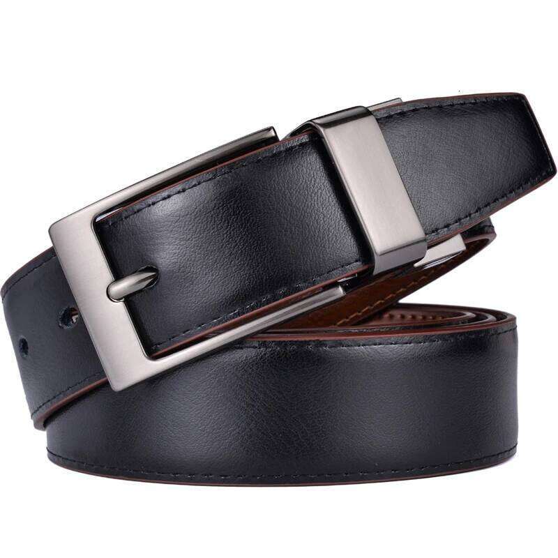 1Pcs Leather Reversible Belts Men 1 3/8" for Dress Pants - 2 Styles in One Belt Y260225