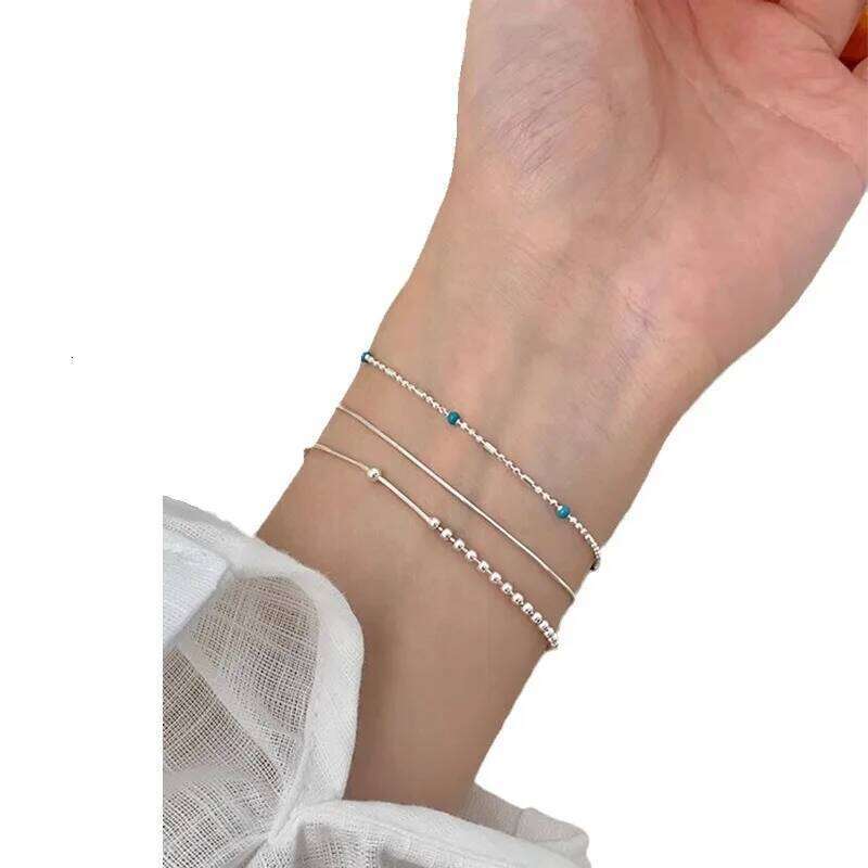 VENTFILLE 925 Sterling Silver Line Extremely fine Bracelet for Women Love Haert Bead Korean Ins Sweet Jewelry Gift Dropshipping Z260225