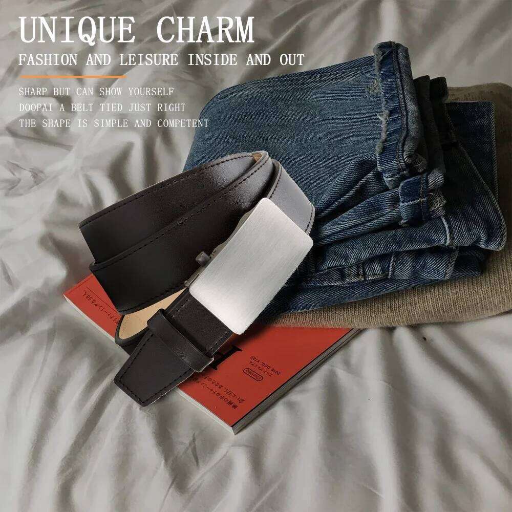 Premium Leather Smooth Ratchet Business Belt Men's Dress and Casual Daily Adjustable Buckle, Tailored To Fit Y260225