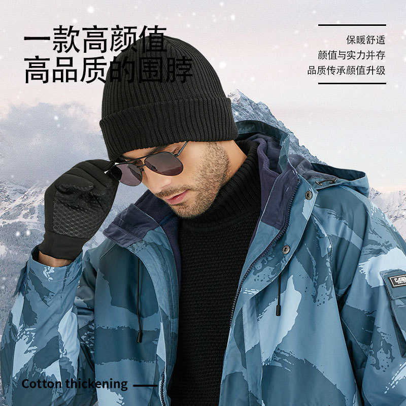 Autumn and Winter Thickened Mens and Womens Knitted Hat Solid Color Versatile Warm Hat Mens Outdoor Plush Cold Hat Casual Woolen Hat S260225