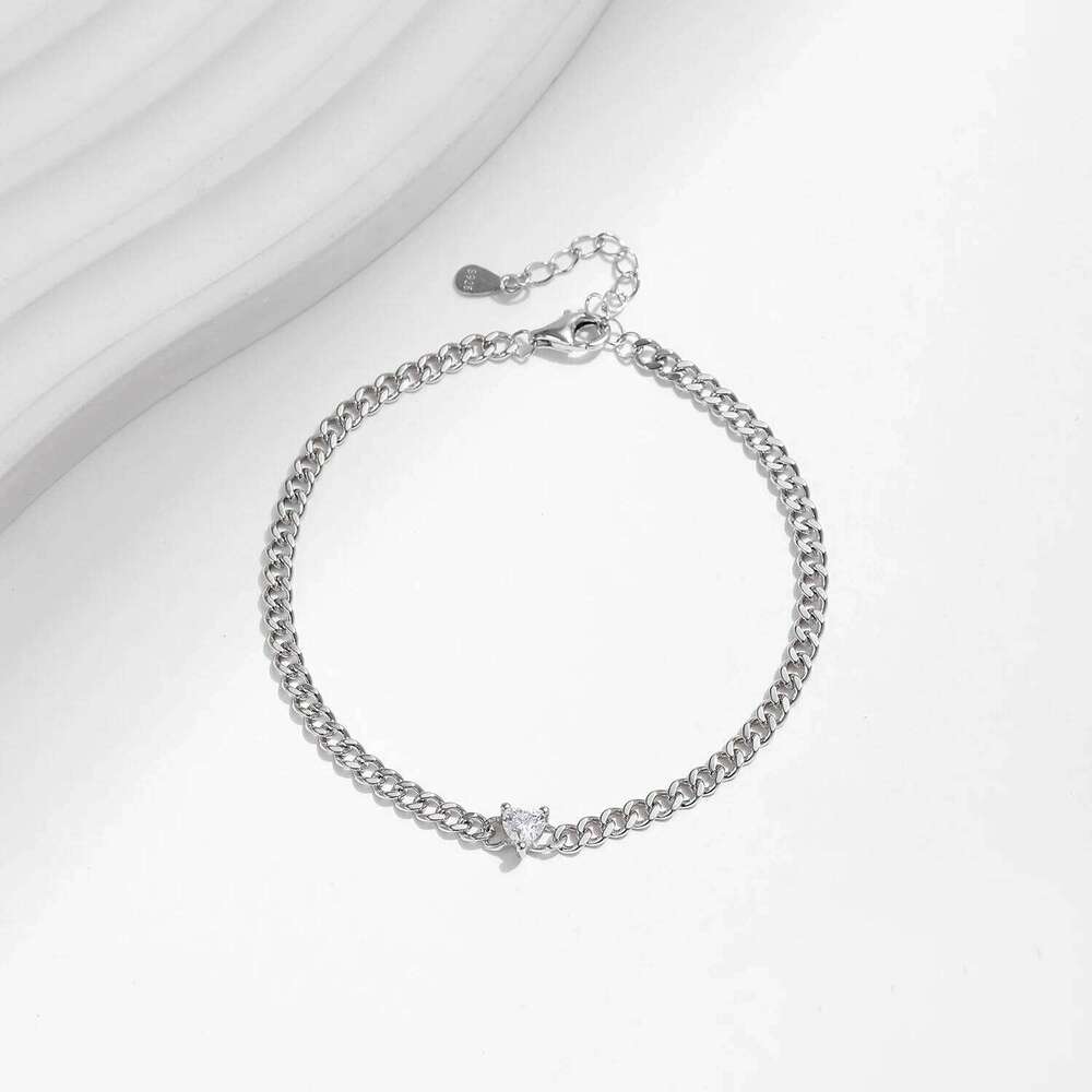 MODIAN 925 Sterling Silver Luxury Sparkling Heart Clear CZ Adjustable Chain Bracelet For Women Handmade Basic Fine Jewelry Z260225