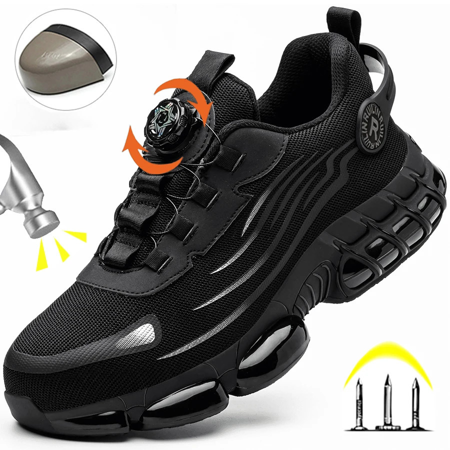 Indestructible Steel Toe Protective Safety Shoes Slip Resistant Abrasion Resistant Work Shoes Men Tough Comfortable Sneaker 260205