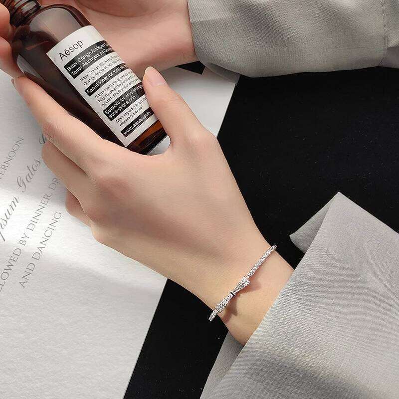 Modian Authentic 925 Sterling Silver Radiant Clear CZ Bowknot Slim Bracelet for Women Adjustable Box Chain Fashion Fine Jewelry Z260225