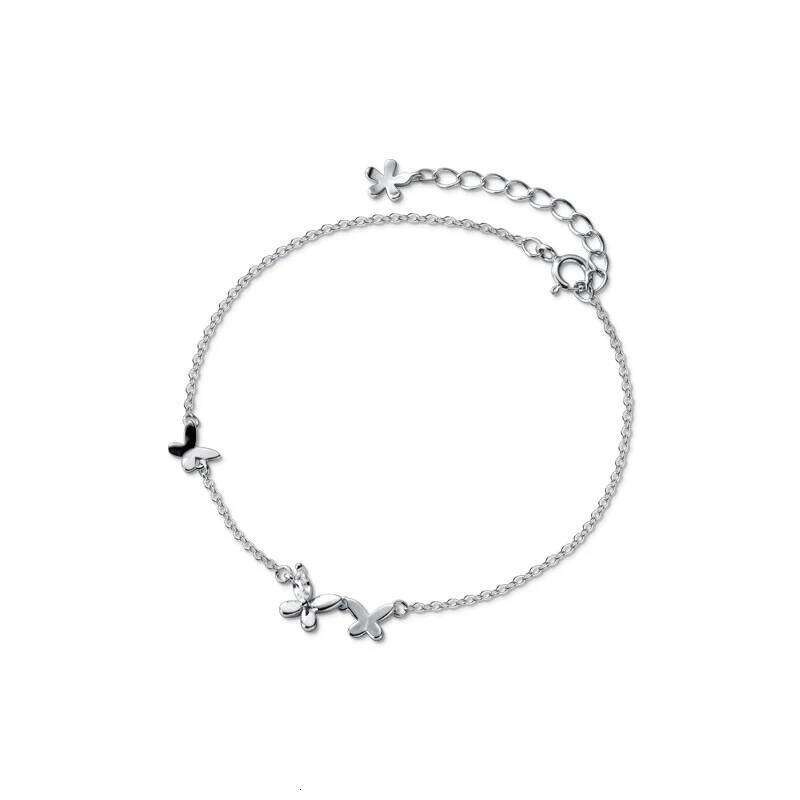Modian New 925 Sterling Silver Clear CZ Butterfly Minimalist Chain Bracelet for Women Girl Original Bangle Fashion Fine Jewelry Z260225