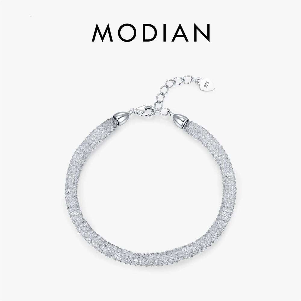 MODIAN 925 Sterling Silver Shinning Reticular Full Zirconia Weave Bracelet Exquisite Party Bracelets For Women Fine Jewelry Z260225