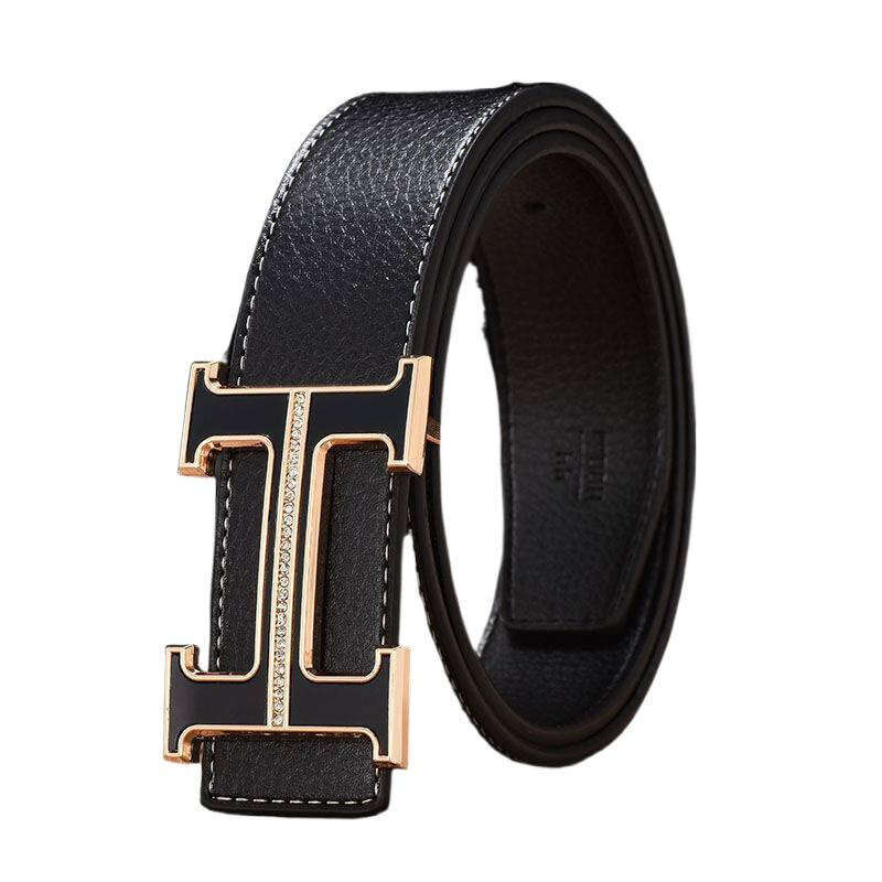 Men's Casual Belt - Smooth Metal Buckle Youth Korean Style Adjustable Waist Strap