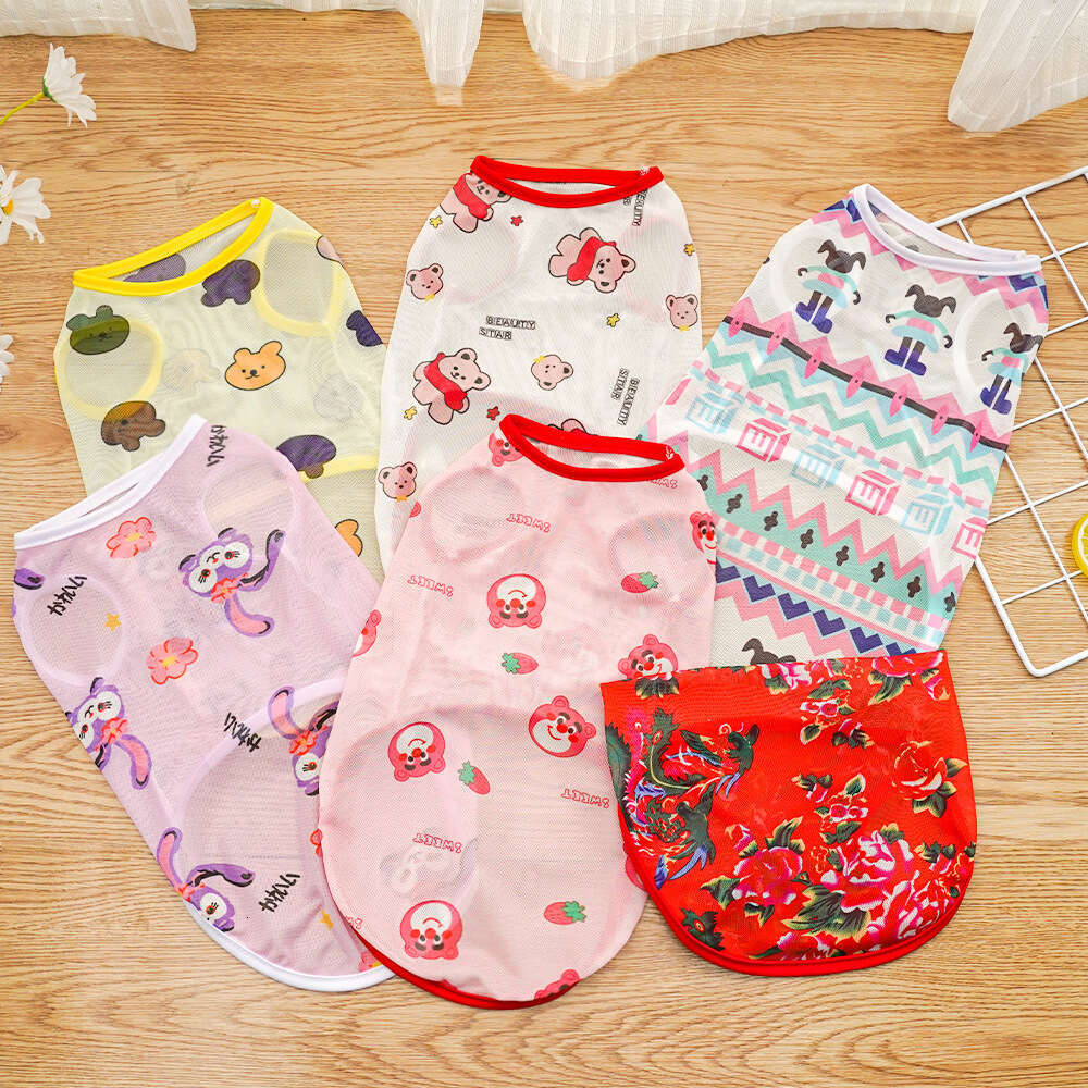 Famous brand Large Dog Vest for Dogs and Cats Teddy Corgi French Bulldog Mesh Breathable Pet Clothing Cat Supplies pupakaIK