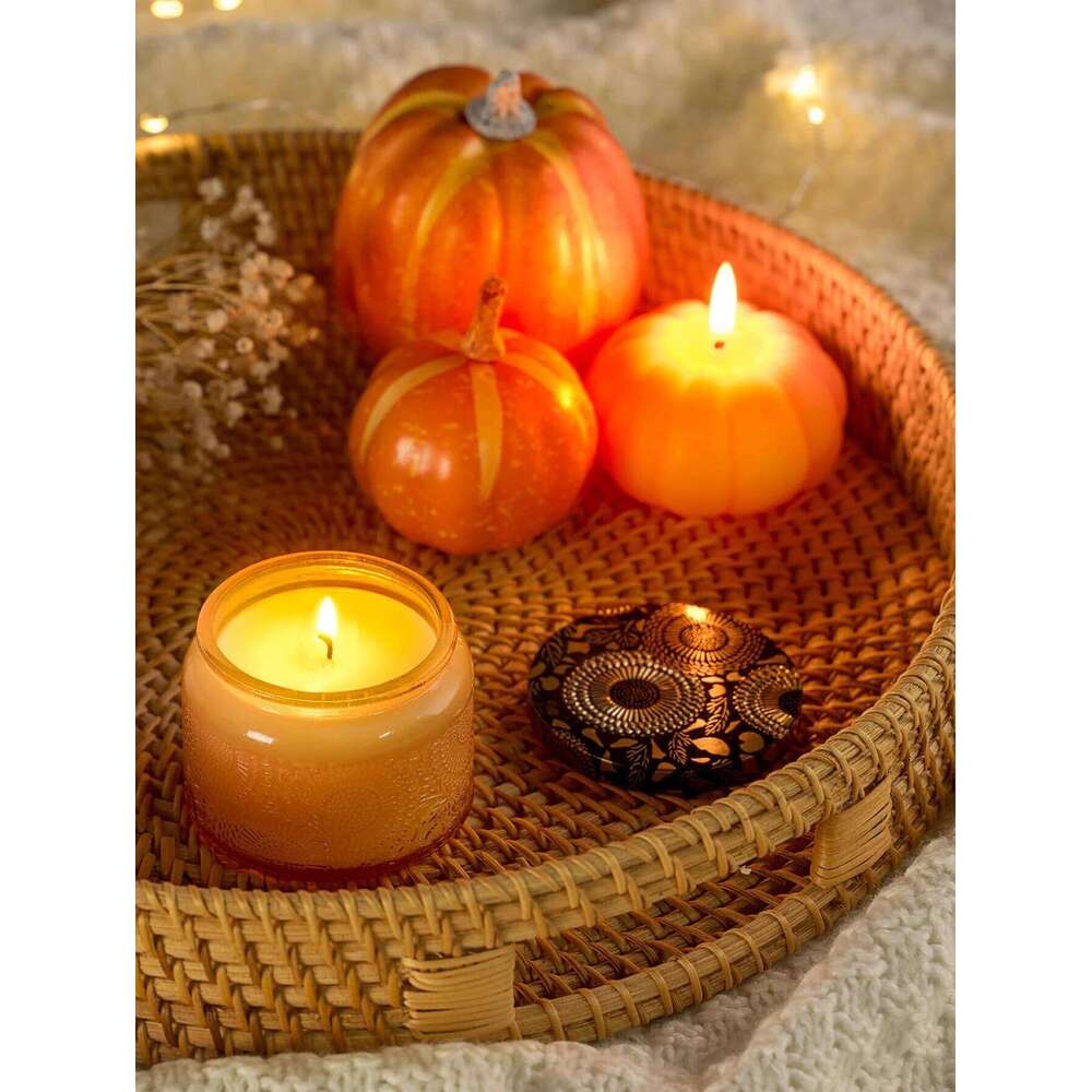 1pc Exquisite Engraved Glass Jar Table Decoration Holder Romantic Scented Wax Candle W260226