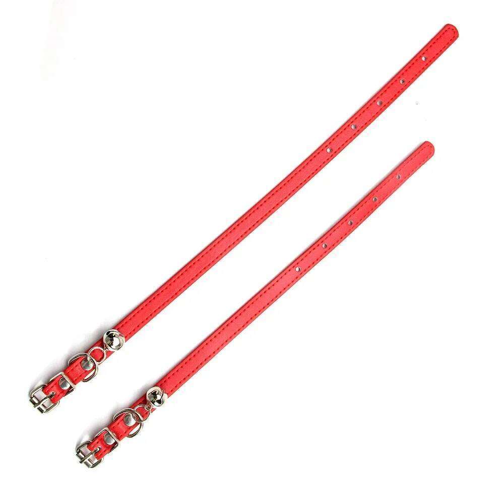 Cute Leather Collar With Bell Safety Puppy Necklace Collars For Cat Small Dog Kitten Chihuahua Accessories Pet Products