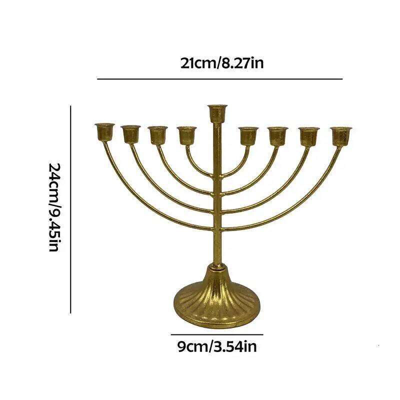 Menorah 7/9 Branch Jewish Candle Holder Detachable Metal Candlestick Vintage Desktop Candelabra Hanukkah Decoration W260226