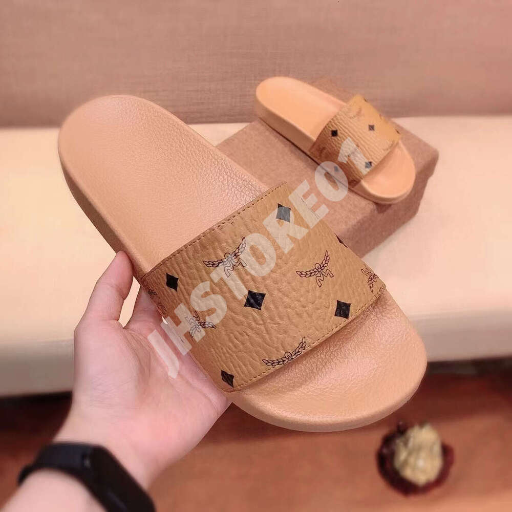 Top Quality Designer Mcm Mens Sandals Womens Slidess Luxury Shoe Designer Man Sandal Women Slipper Printed Visetos Mcmlies Summer Beach Fashion Outdoor Sliders fec