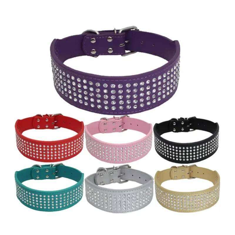 Explosive Shiny Five-point Pet Large and Medium-sized Collar, Embedded Diamond Dog Collar