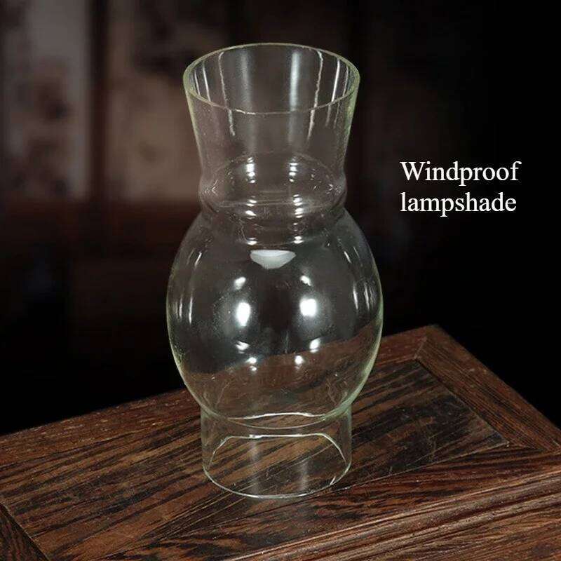 1 Windproof Retro Oil Vintage Kerosene Lamp with Glass Cover Great for Emergency Lighting and Home Decor W260226