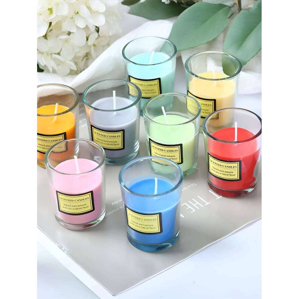 103Romantic Smokeless Soy Glass Cup Wax, Scented Candle, Gift Box for Home and Wedding Decoration Favors, 103 W260226