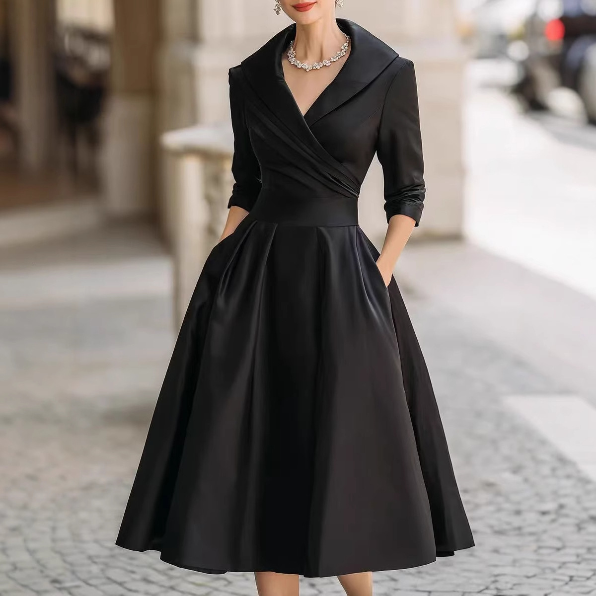 2025 Womens Fashion Elegant Formal SlimFit LongSleeve Dress 251128