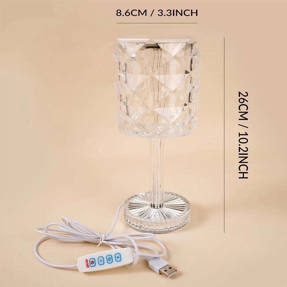 LED Rose Projector 3 Colors USB Plug Adjustable Romantic Diamond Atmosphere Bedroom Desktop Decoration Night Light H260225