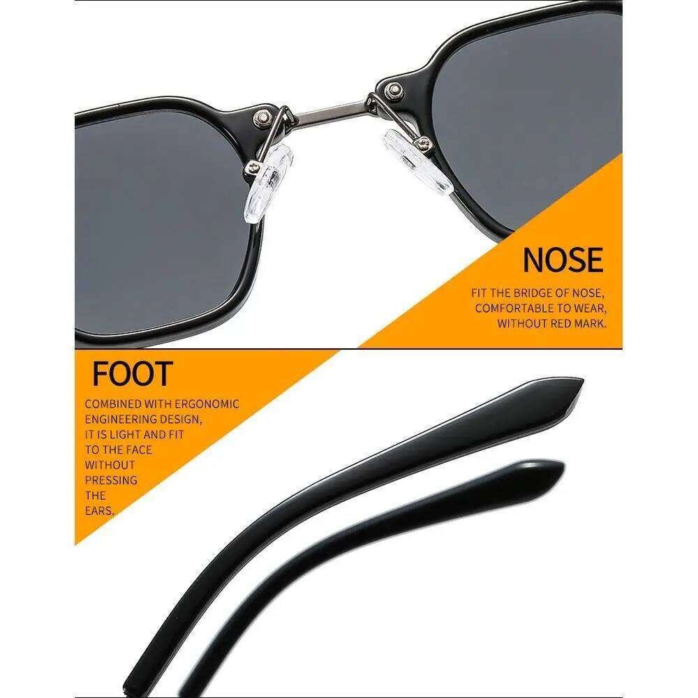 Retro Punk Sunglasses for Women Men Small Polygon Frame Sun Glasses Vintage Hip Hop Shades Unisex Fashion Ocean Color Eyewear S260225