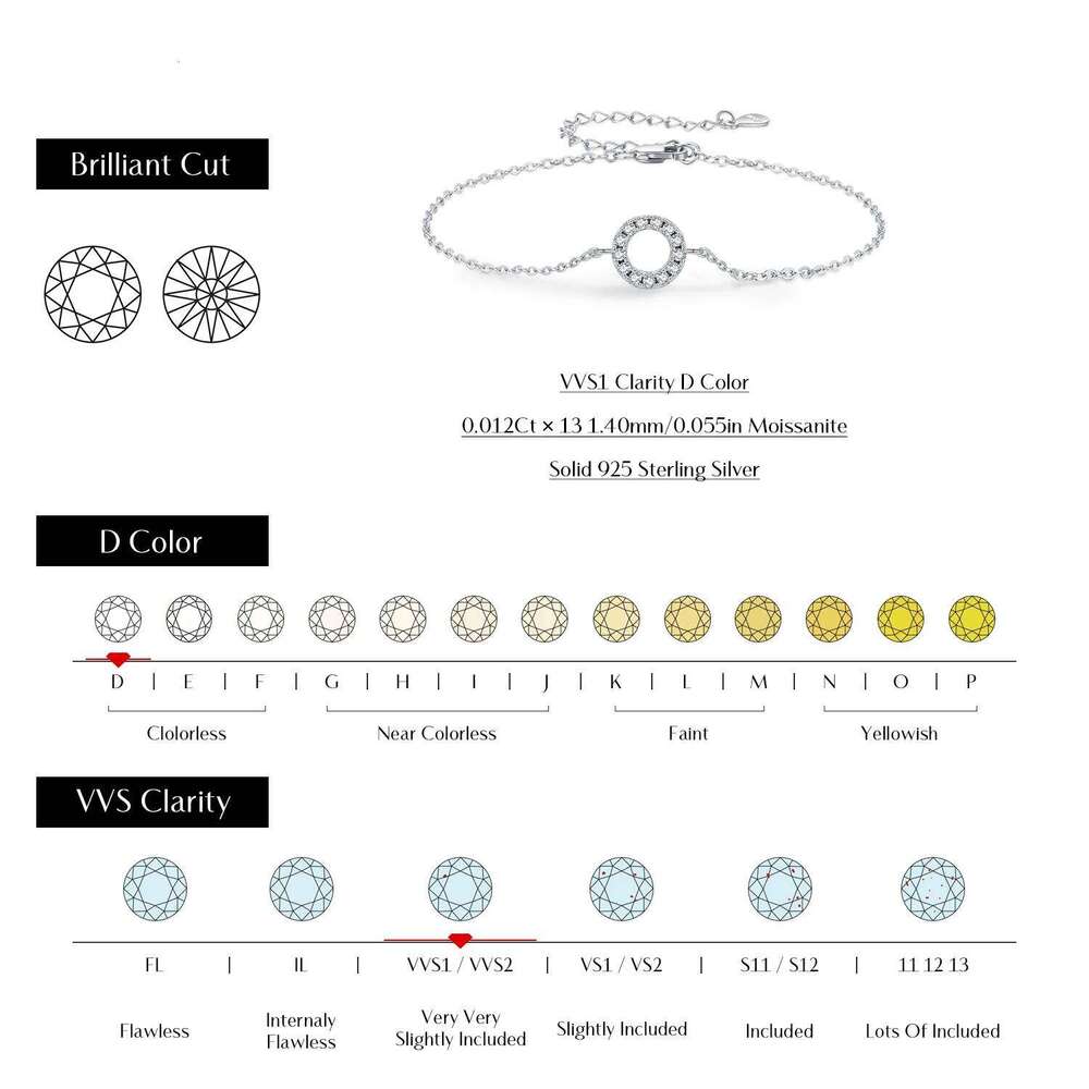 MODIAN D Color Moissanite 925 Sterling Silver Fashion Hallow Out Round Link Chain Bracelet For Women Fine Jewelry Gifts Z260225