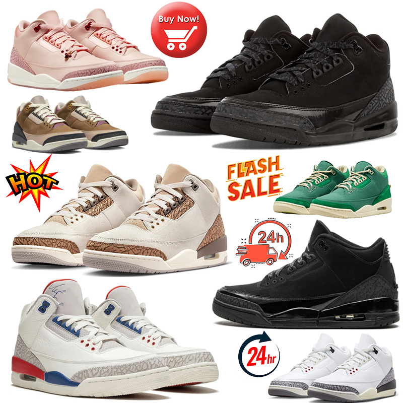 designer 3 3s basketball shoes men women True Blue Black Cat Seoul 2.0 White Cement Reimagined Green Glow mens trainers outdoor sneakers 36-47