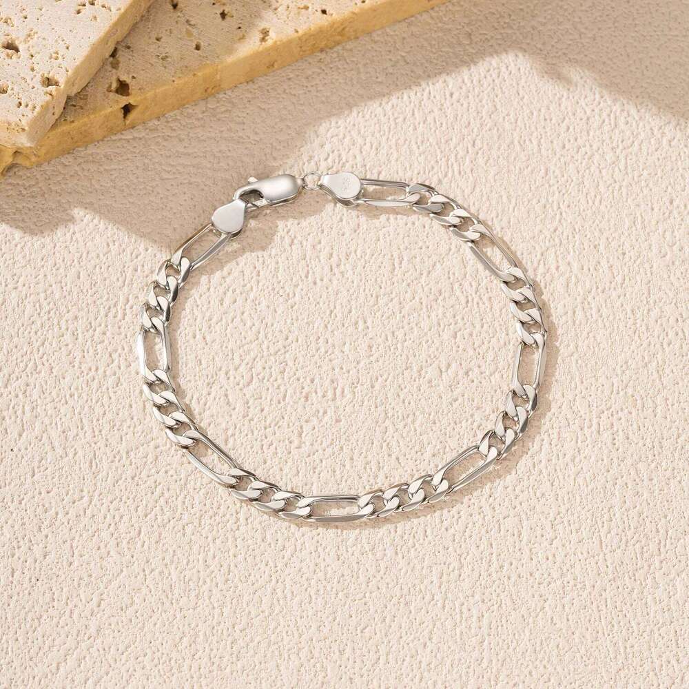 MODIAN 925 Sterling Silver 3 Size Classic Figaro Hollow out Chain Bracelet For Women And Men Daisy Fine Jewelry Accessories Z260225