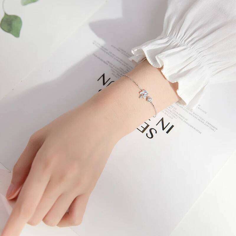 Modian Sparking AAA Zircon Link Chain Bracelet for Women 925 Sterling Silver Colorful Crystal Unicorn Braccelet Fine Jewelry Z260225