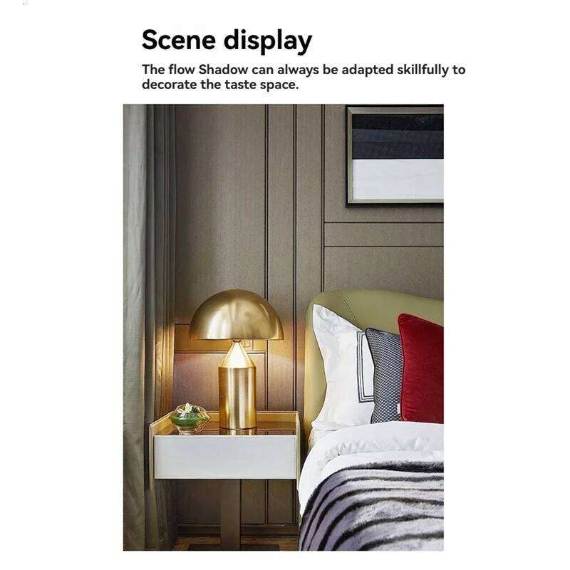 A44Z-Nordic Iron Mushroom Table Three Color Light Changing E27 Interface Desk Stand Bedside Lamp EU Plug H260225