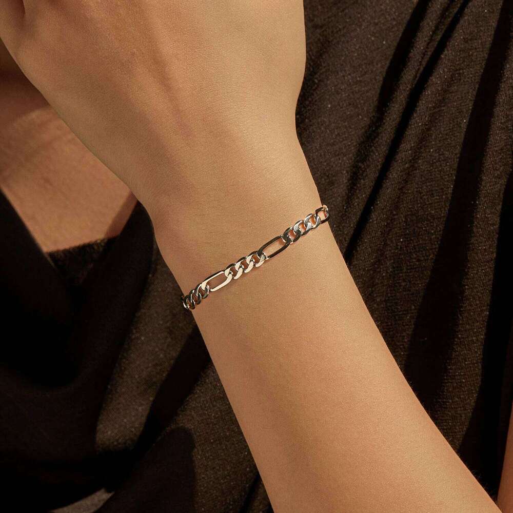 MODIAN 925 Sterling Silver 3 Size Classic Figaro Hollow out Chain Bracelet For Women And Men Daisy Fine Jewelry Accessories Z260225