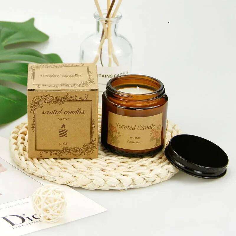 Candles Jars Home Decor Jasmine Lavender Aromatherapy Decoration Scented Candle Cup with Lid Wholesale Romantic for Date Wedding W260226