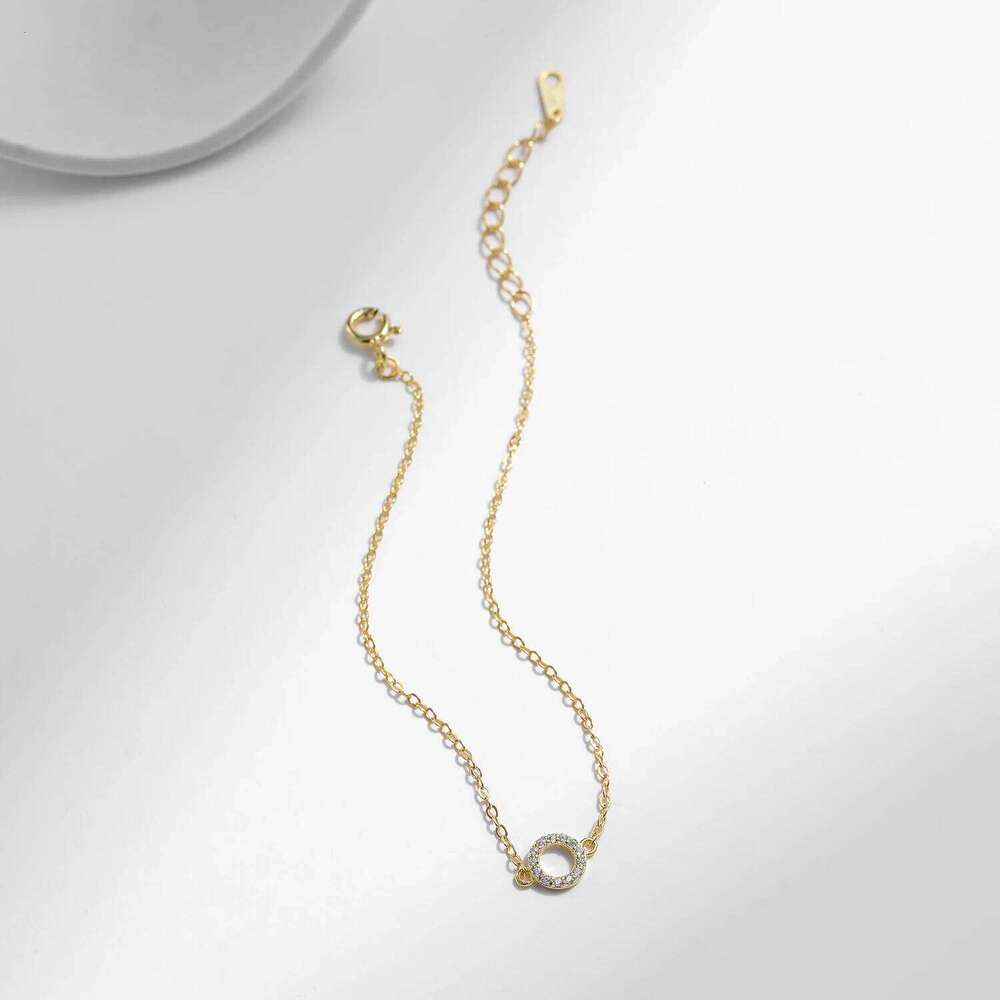 MODIAN Solid 925 Sterling Silver Simple Hollow Circle Clear CZ Bracelets Gold Color Link Chain For Women Girls Fine Jewelry Gift Z260225